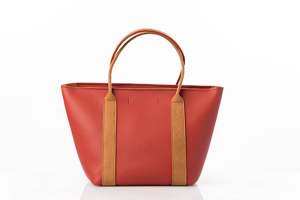 sac rouge en simili cuir