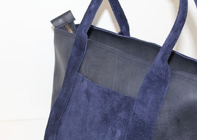 sac bleu en cuir